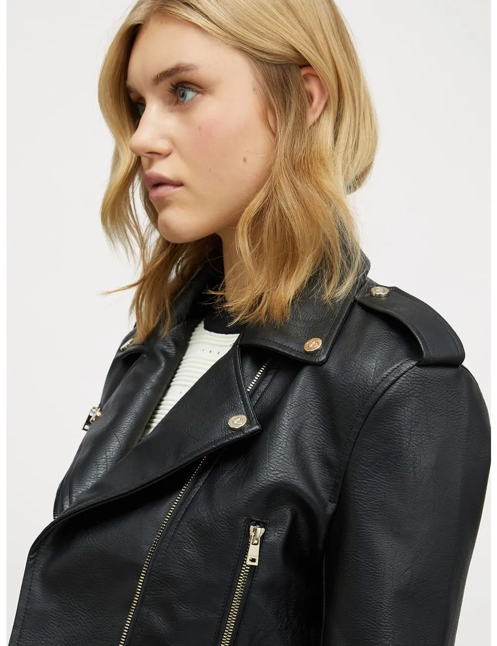 Motivi Bikerjacke 80er kurz beschichtet mit Reiverschluss