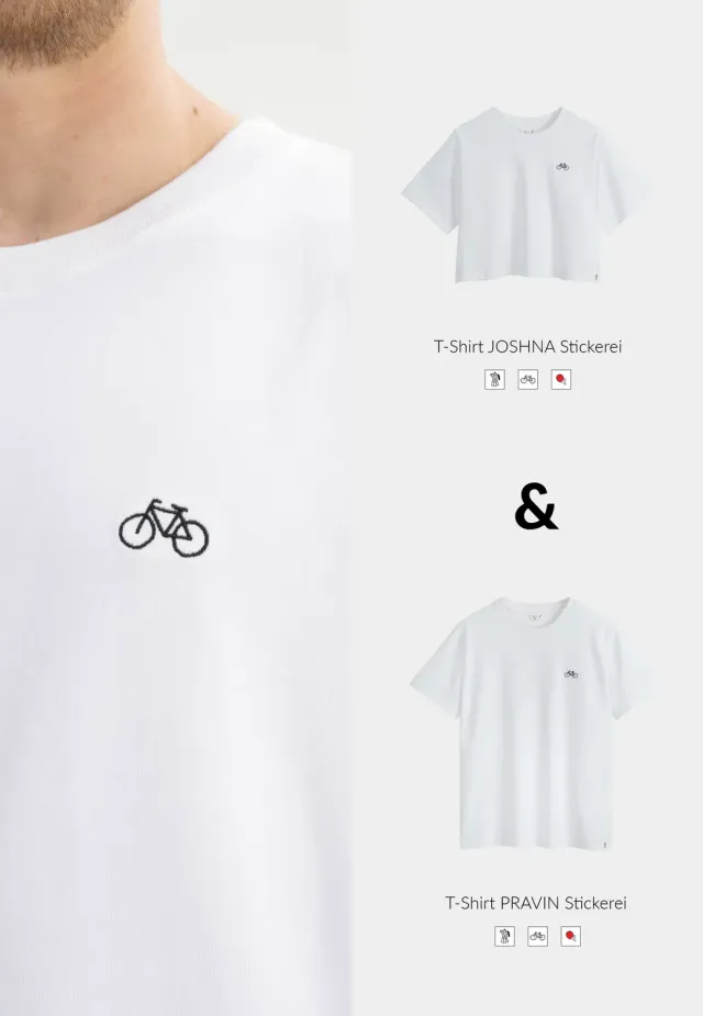 MELA JOSHNA + PRAVIN T-Shirt Set Stickerei aus Baumwolle
