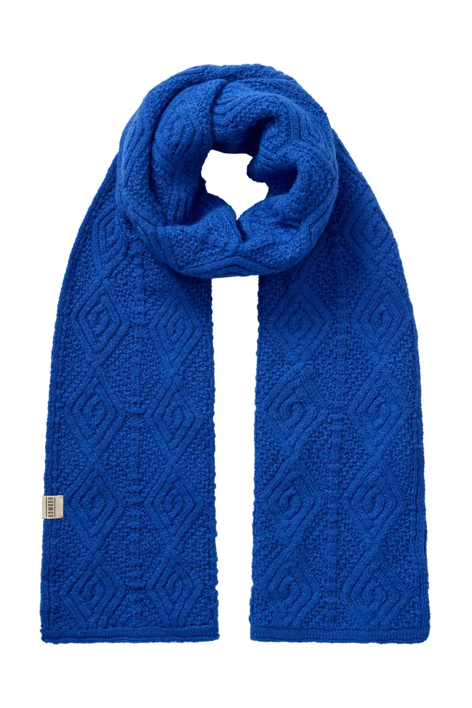 Komodo Lobouche Schal Zopfstrick Blau Lammwolle