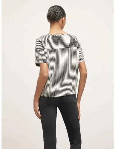 motivi Bluse Streifenmuster Boxy-Schnitt Krepp Größe XS