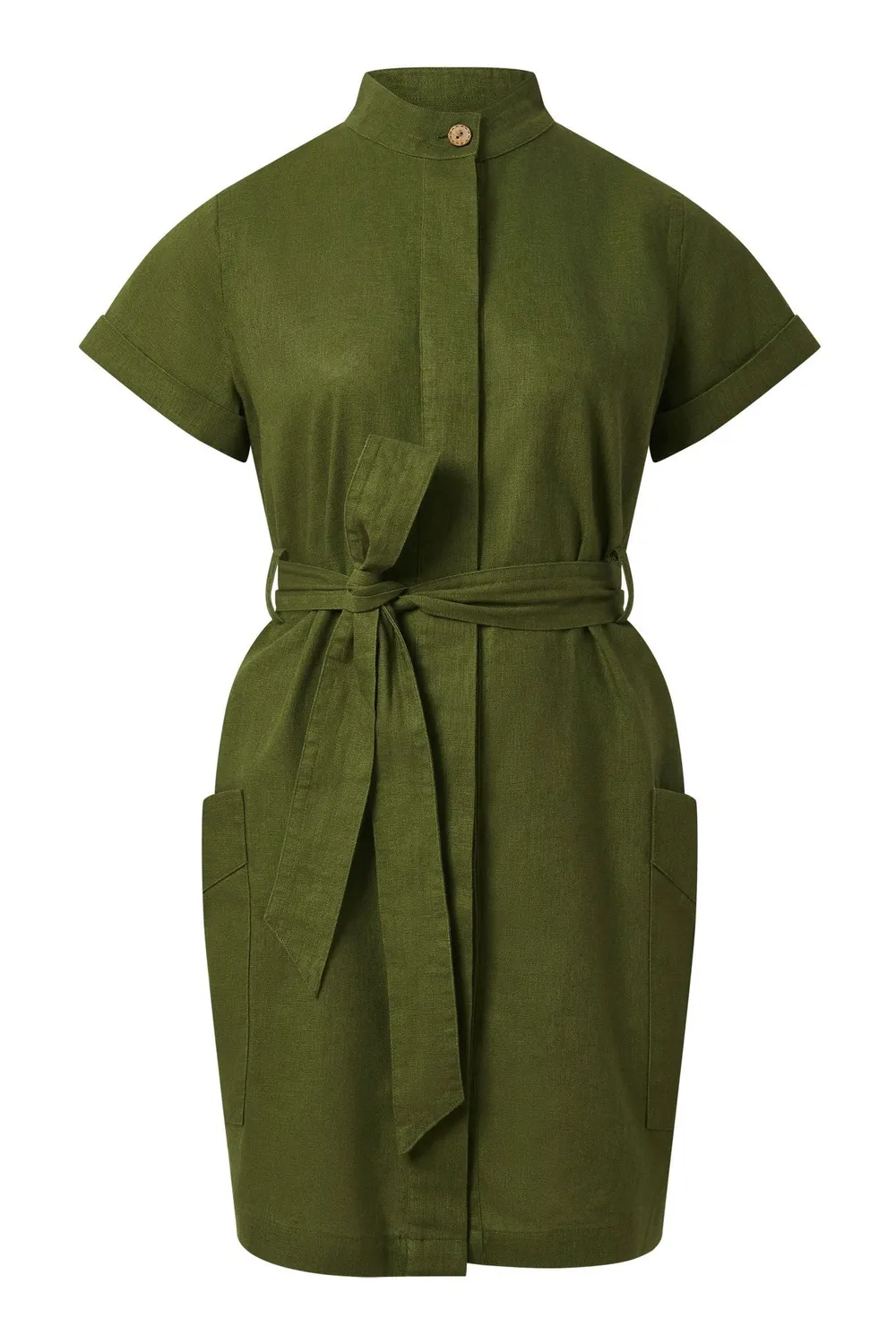 KOMODO Rafiki Kleid Khaki Leinen Damen