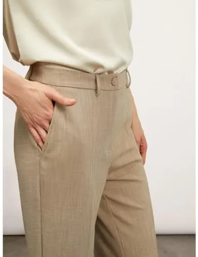 Motivi Cropped-Hose Polyviskose mit Aufschlag