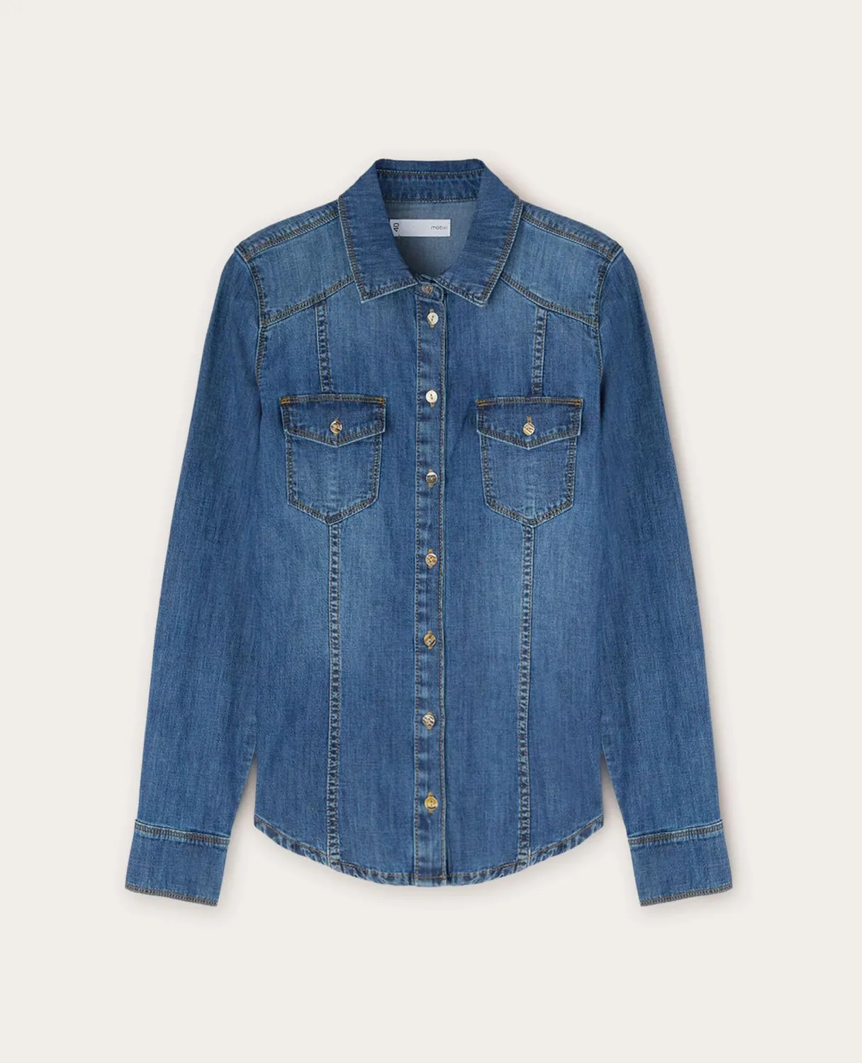 Motivi Denim Hemdbluse Stretch mittlere Waschung
