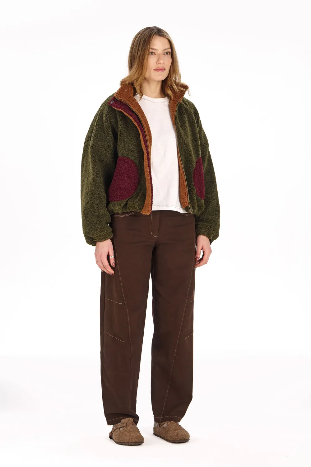 Komodo Lydia Fleecejacke Khaki Recycling