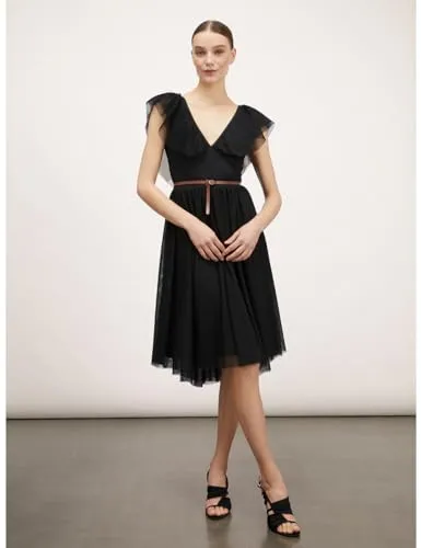 Motivi Spring Summer 24 Tüll Kleid kurz mit Plissee