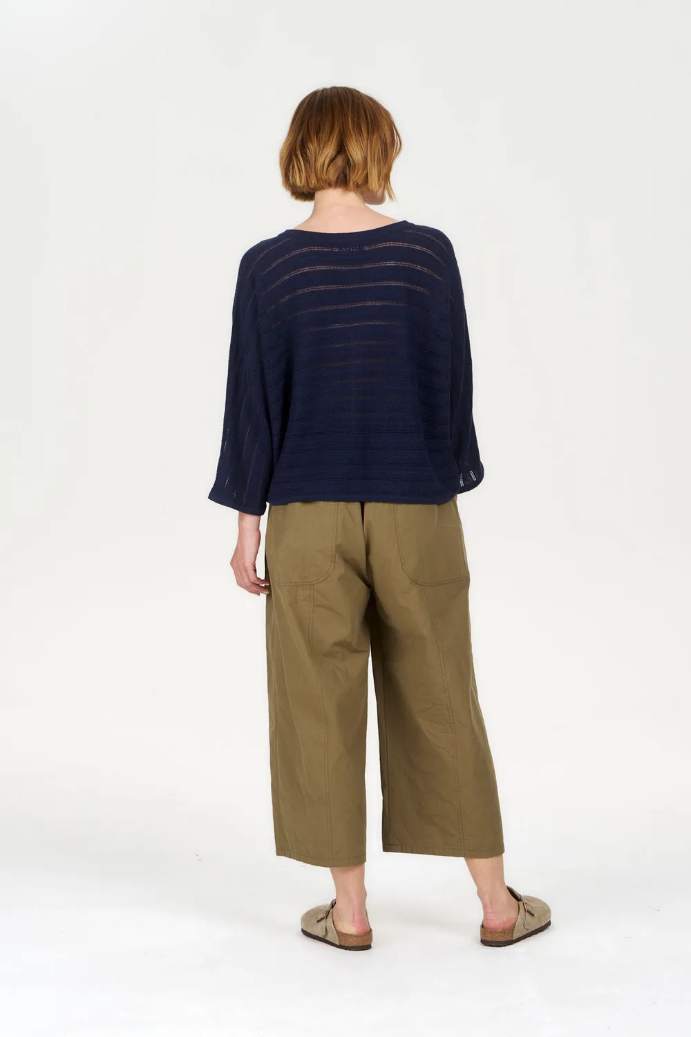 Komodo Mali Pullover Navy Fledermaus Ramie-Baumwolle