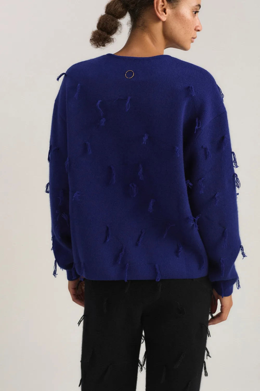 Oyuna Kulan Pullover Ink mit Fransen
