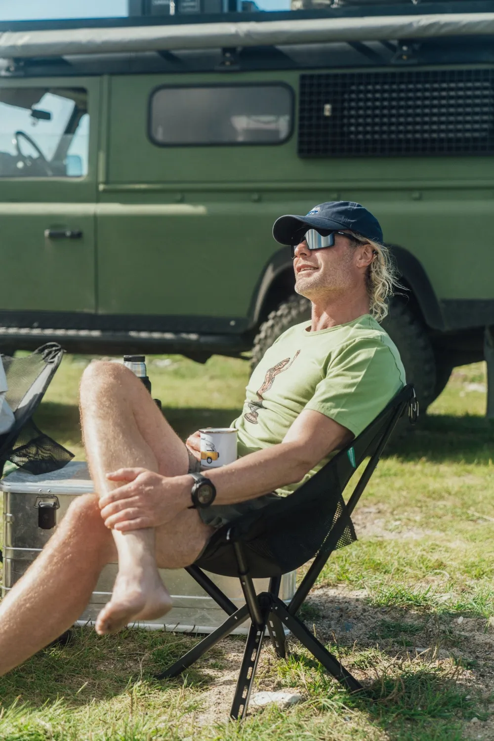 LAKOR Sun Camper Emaillebecher Weiß Eisen Camper-Motiv