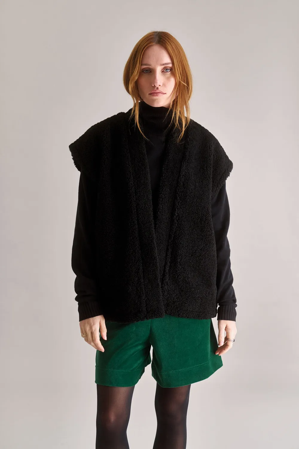 Komodo Georgie Weste Damen Schwarz Recycled Fleece