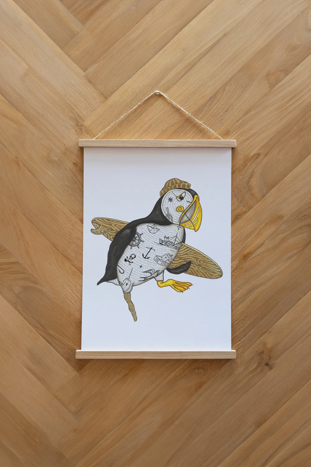 LAKOR Sea Parrot Surfer Poster Weiß Onesize maritim
