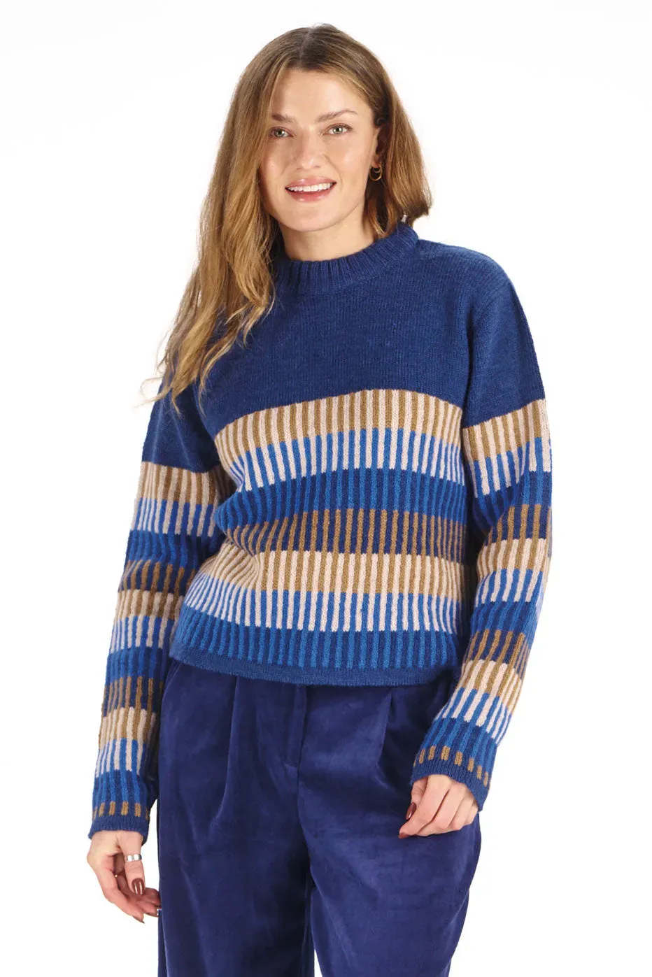 KOMODO CHLOE Pullover Navy Lammwolle