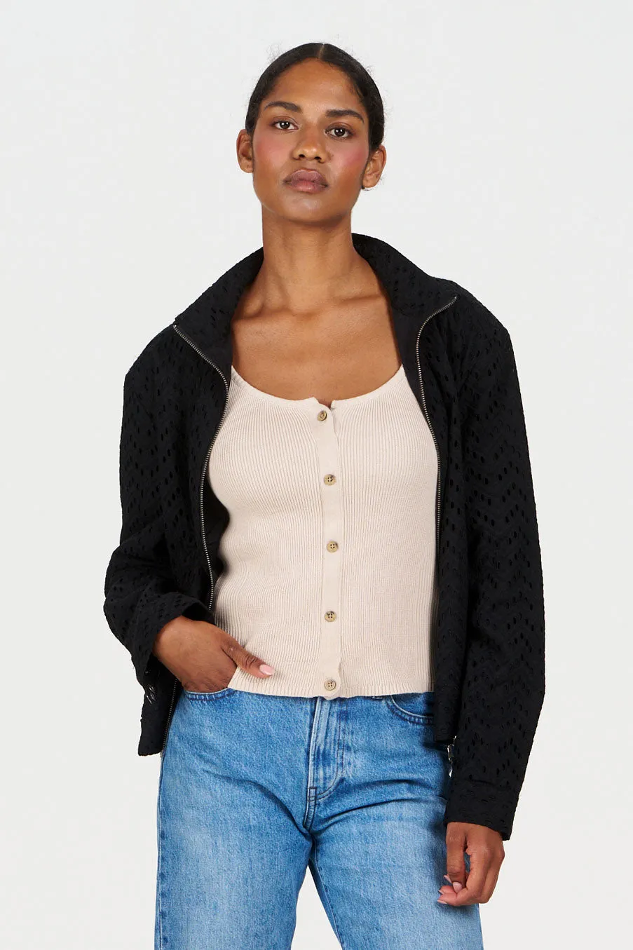 KOMODO LOTUS Jacke schwarz Bio-Baumwolle