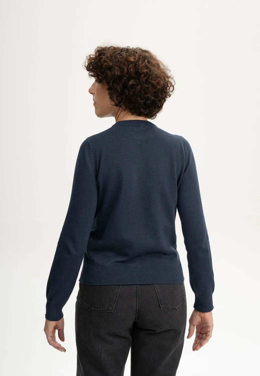 MELA DHANA Pullover schwarz Feinstrick Bio