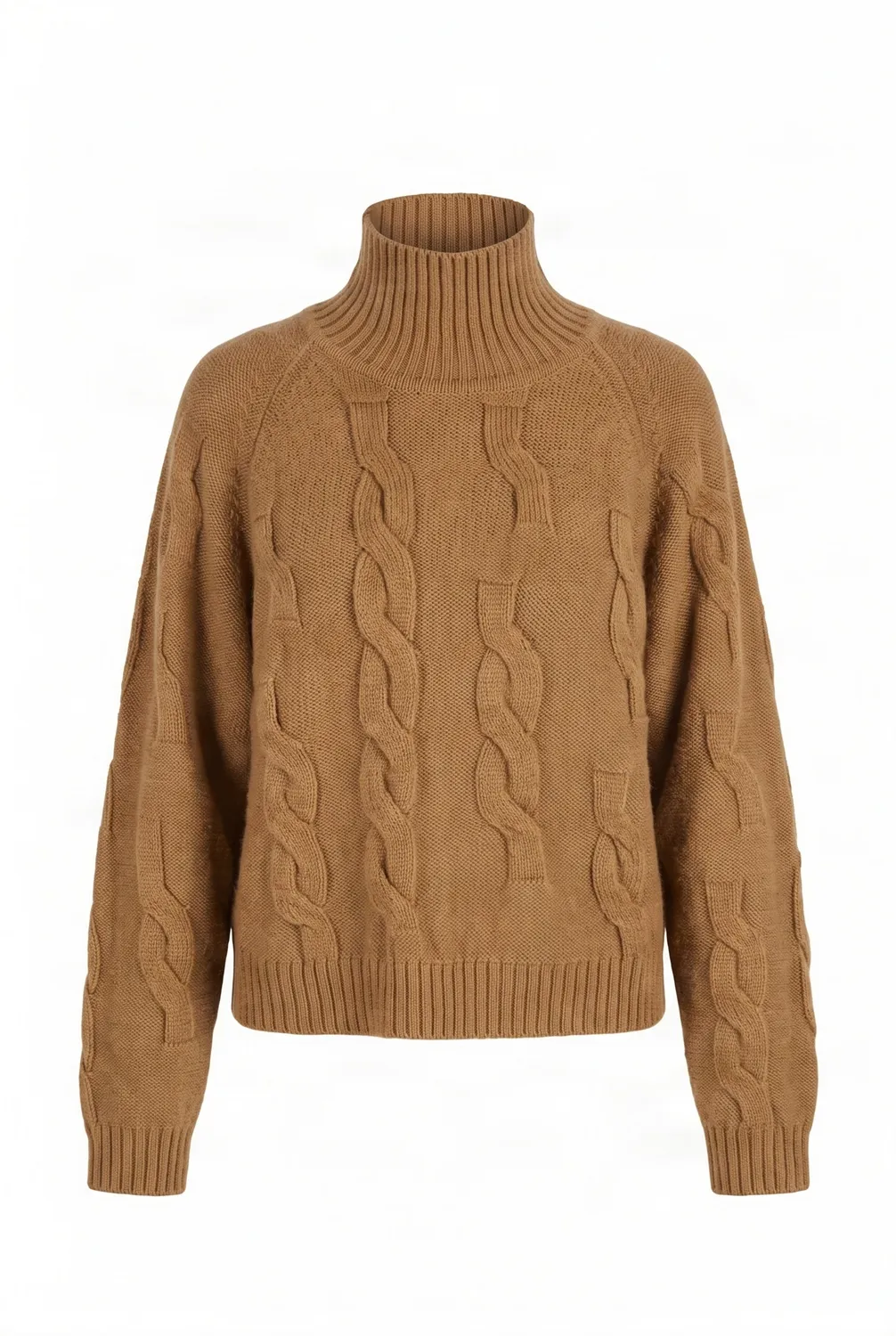 Komodo Broken Lambswool Cable Pullover Camel Zopfstrick