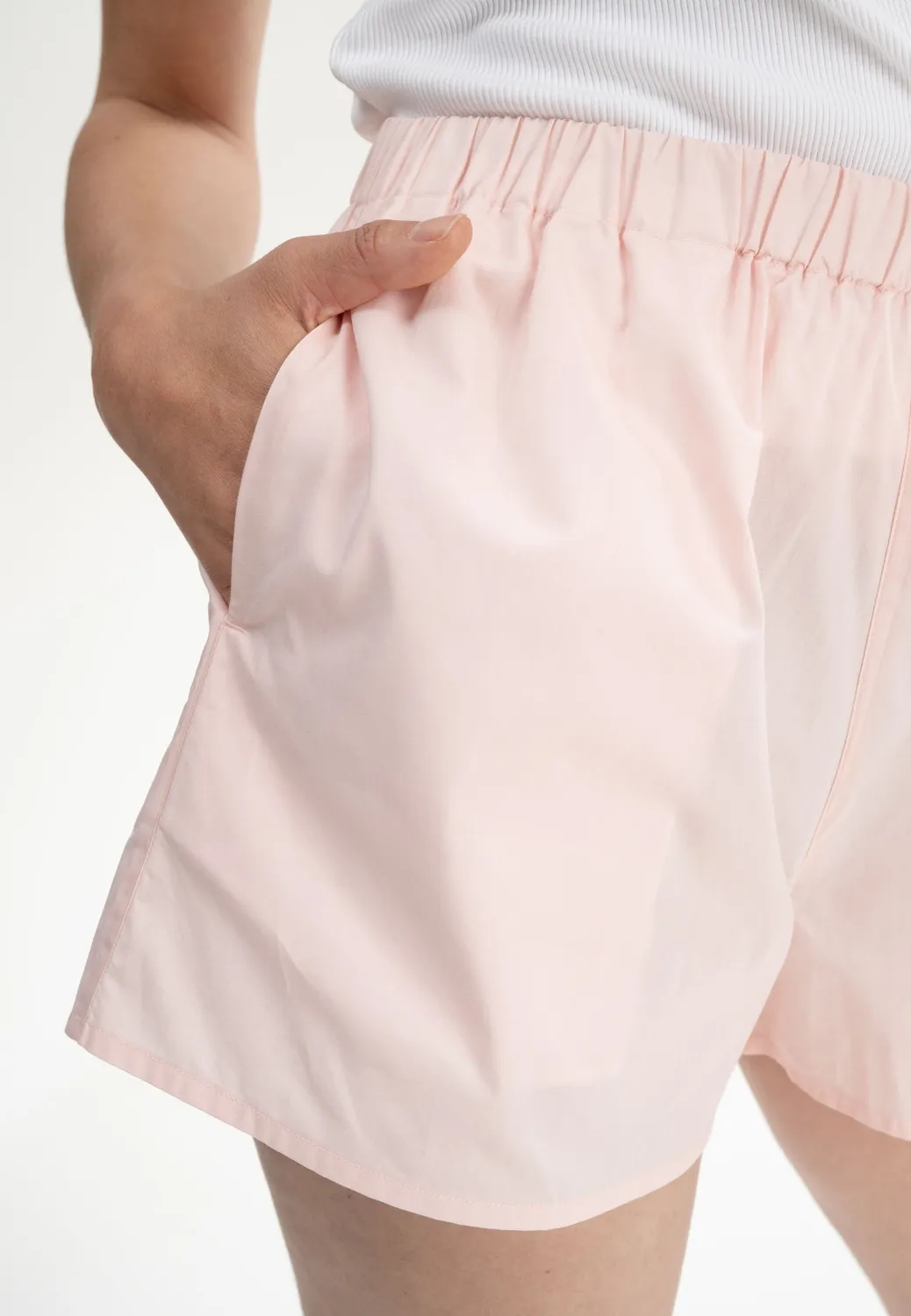 MELA Vanika Pyjama-Shorts cloudy blue Perkal Bio-Baumwolle