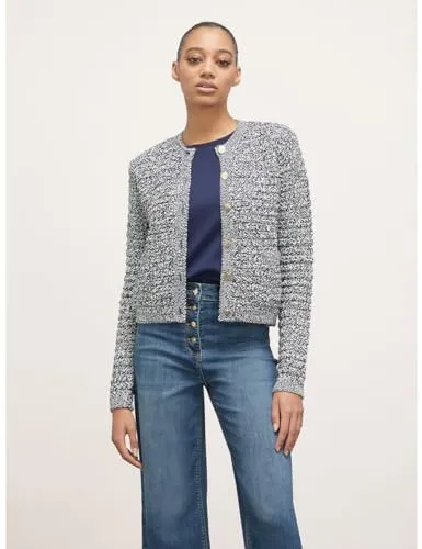 Motivi Kurzer Bouclé-Cardigan Jacke Baumwollmix