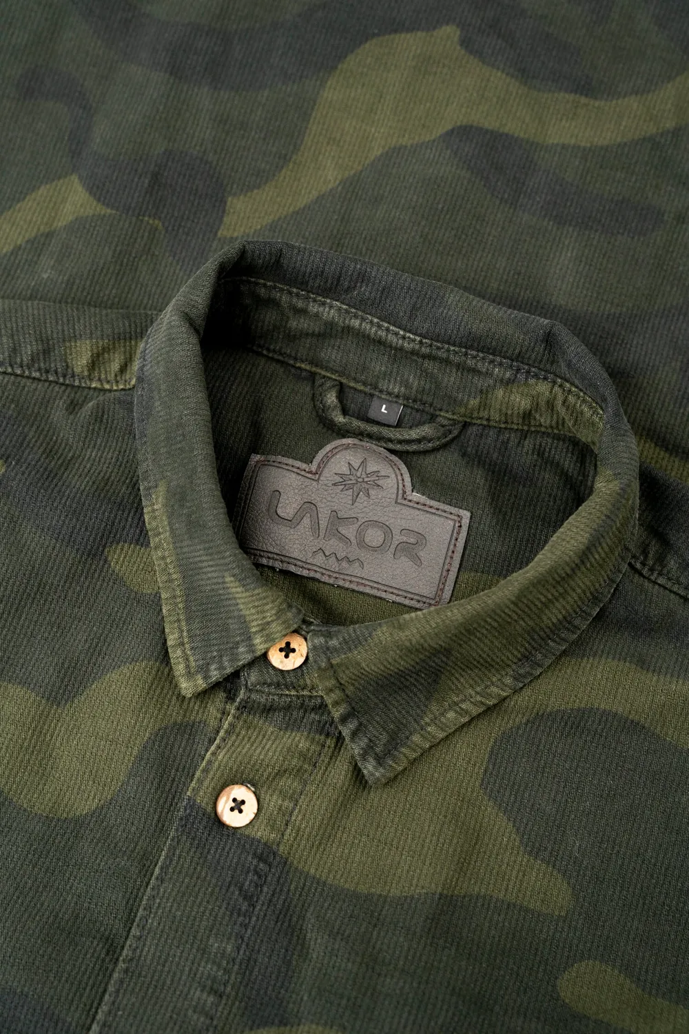 LAKOR Camo Overshirt Rosin Baumwolle-Leinen