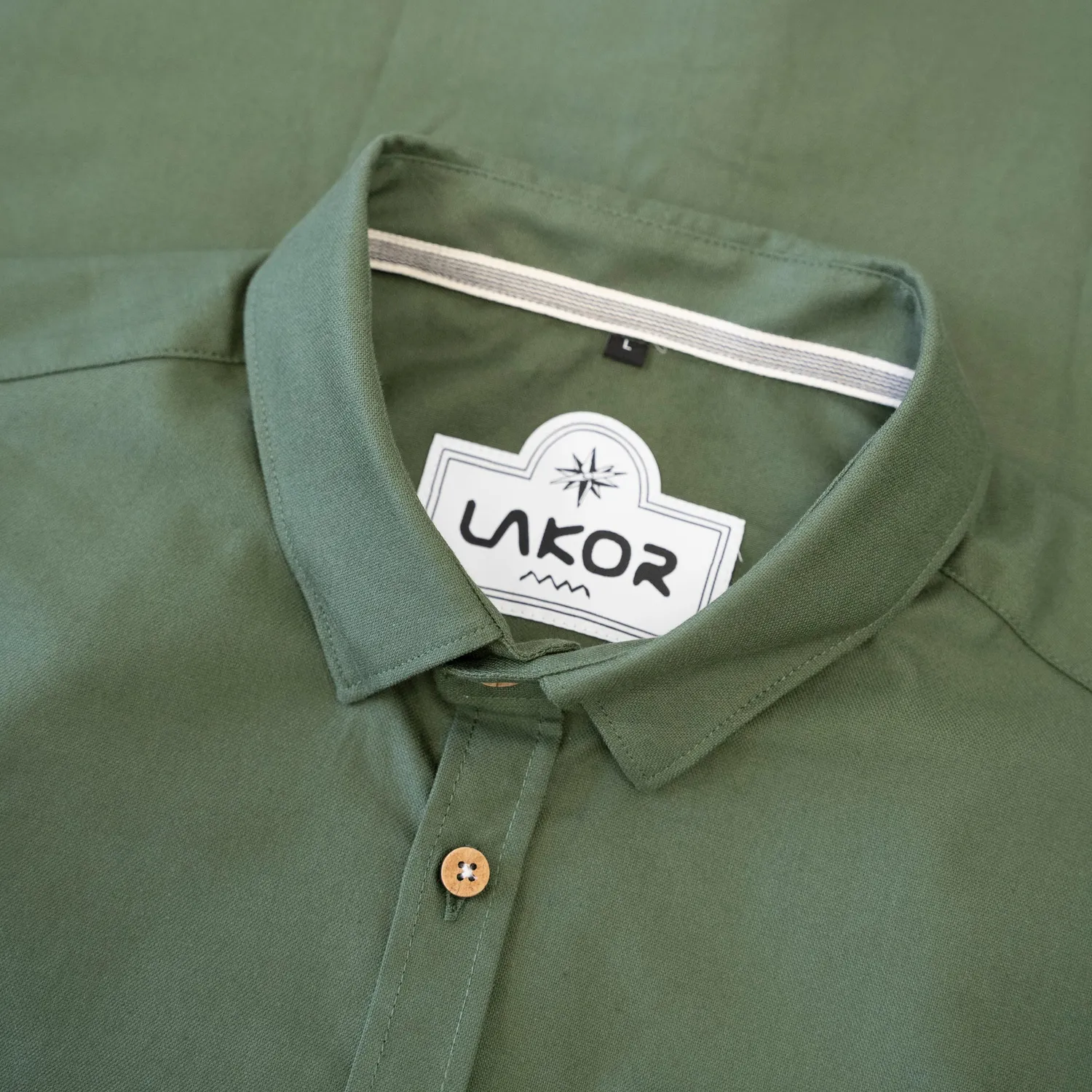 LAKOR Oxford Kurzarm Hemd Cypress Bio-Baumwolle