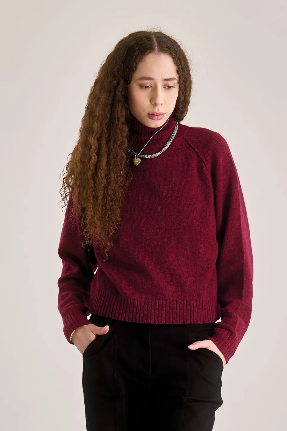 Komodo Millie Wollpullover Weinrot Merino