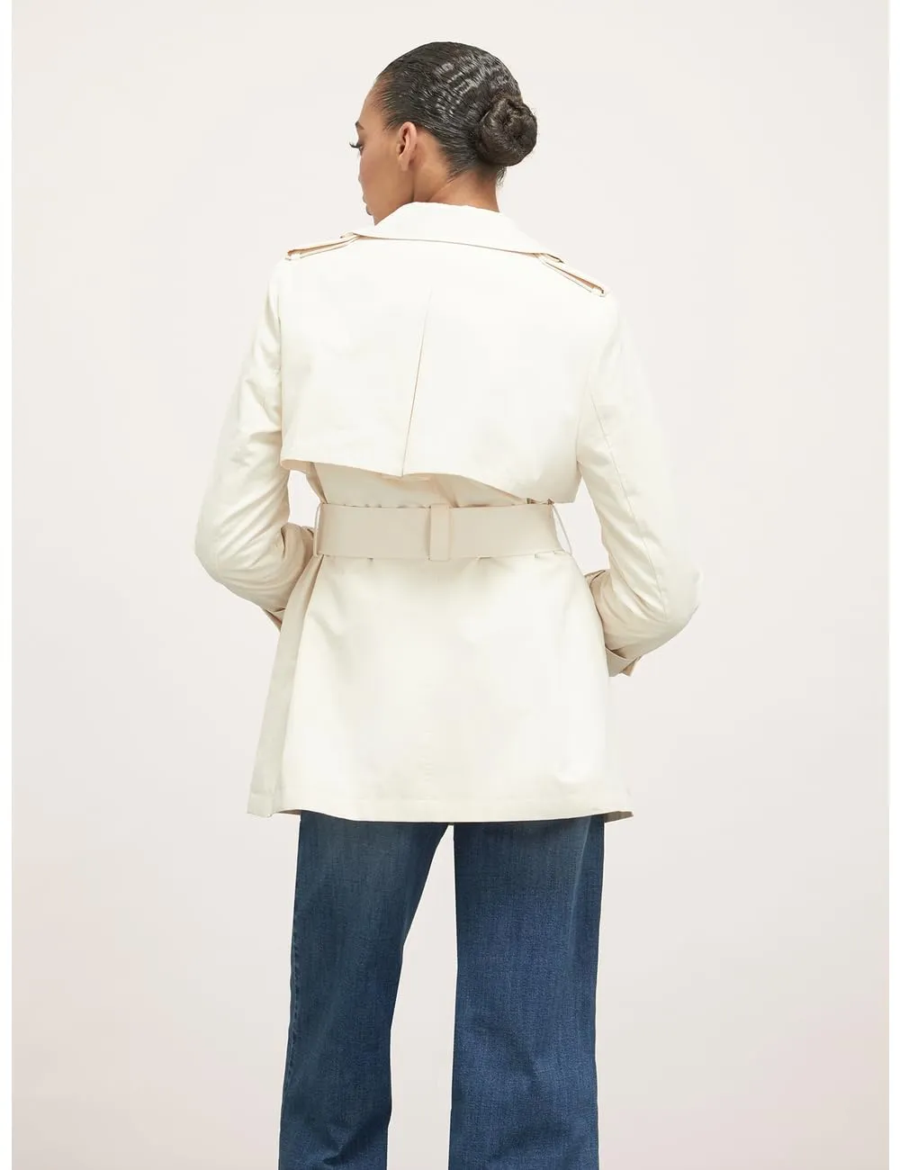 Motivi Kurzer zweireihiger Trenchcoat Weiß 44
