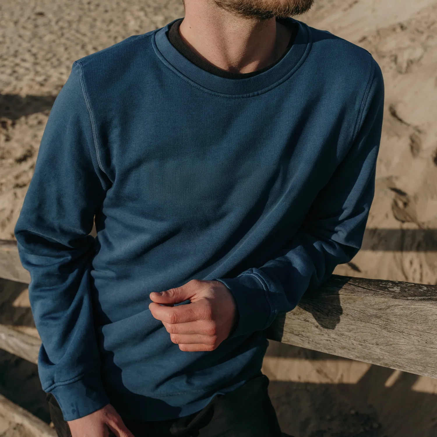 Langbrett Sweater Pullover Bio-Baumwolle dunkelblau