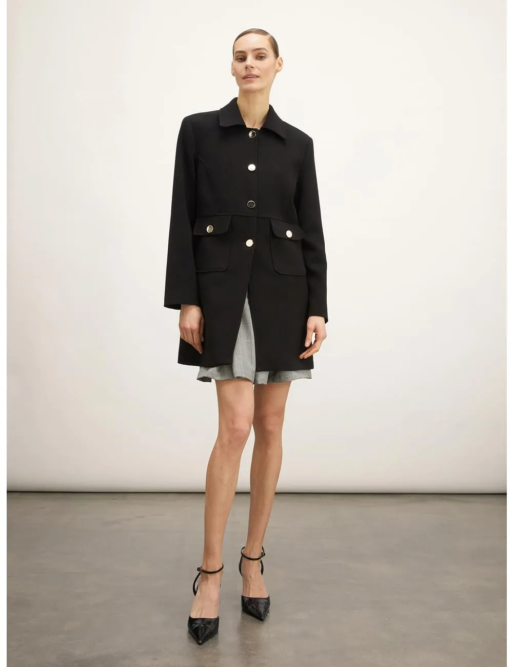 Motivi Lightweight Lined Coat Mantel Viskose gefüttert