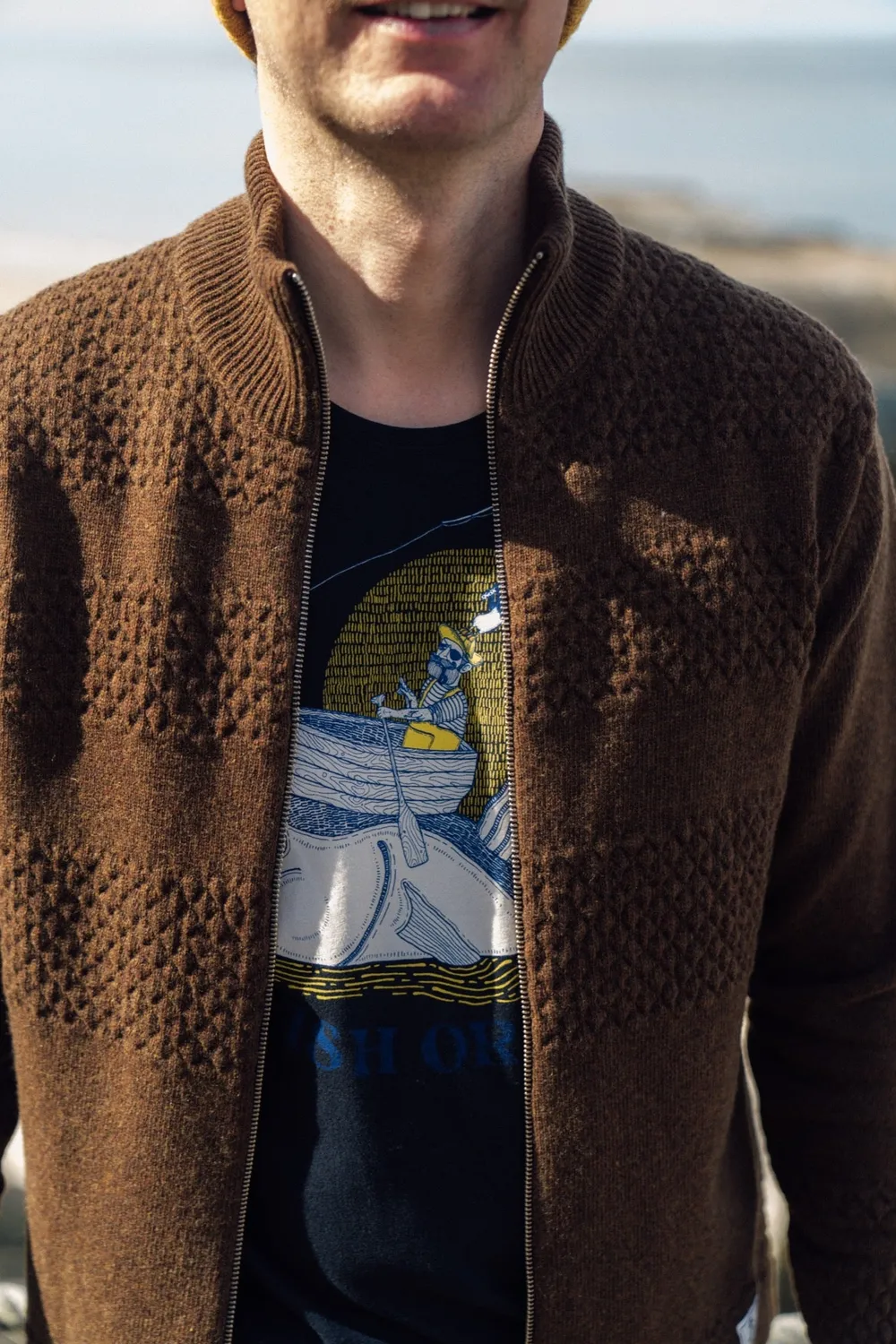 LAKOR Haddock Knit Strickpullover Braun Wolle
