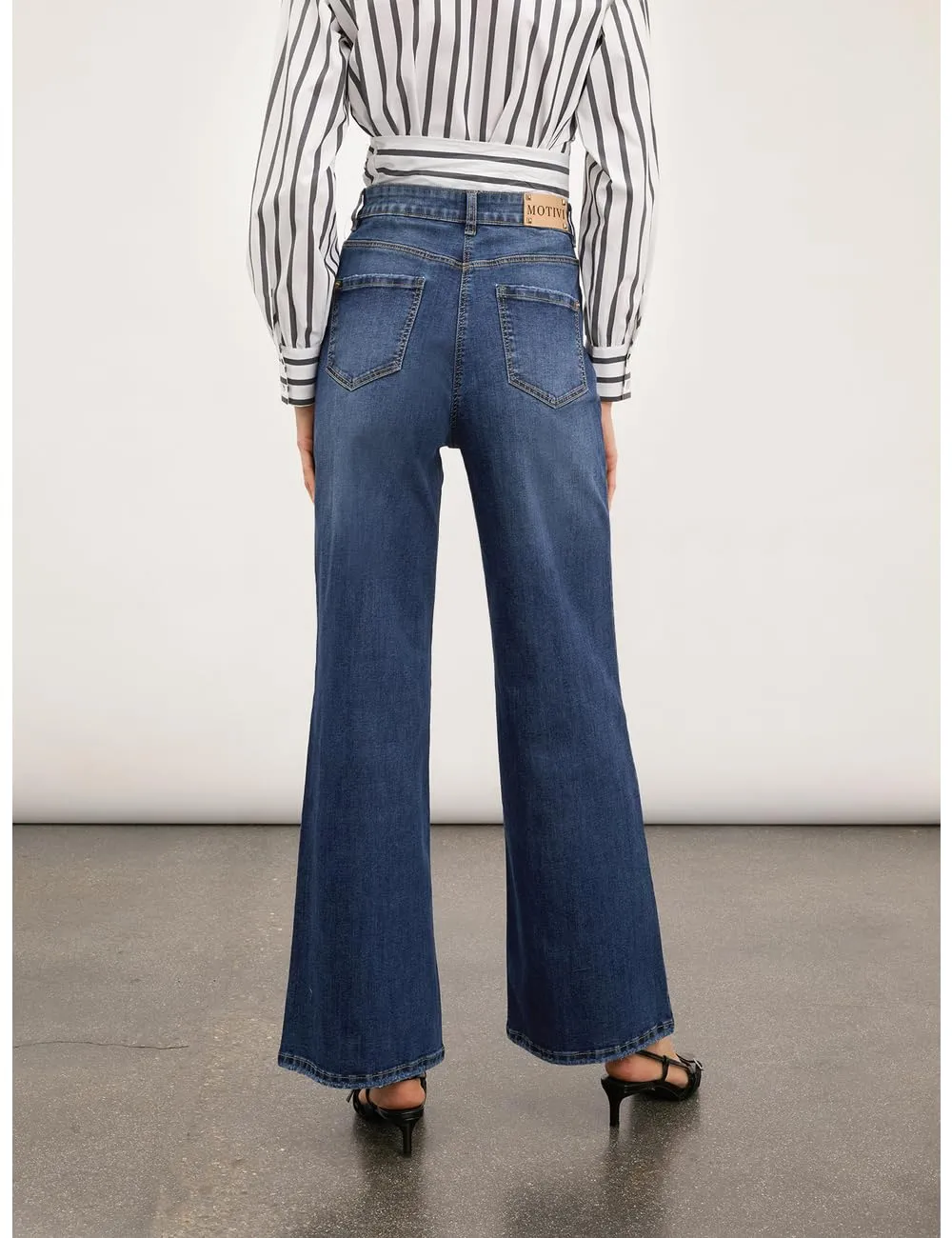 Motivi Lila Jeans weites Bein mittelblau Palazzo