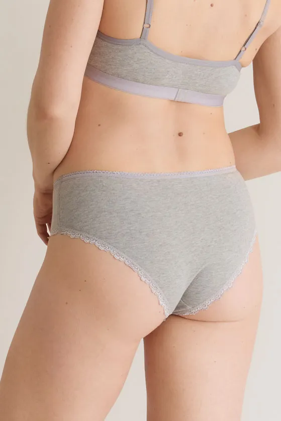 Komodo Paloma Slip Grau Spitze Bio-Baumwolle
