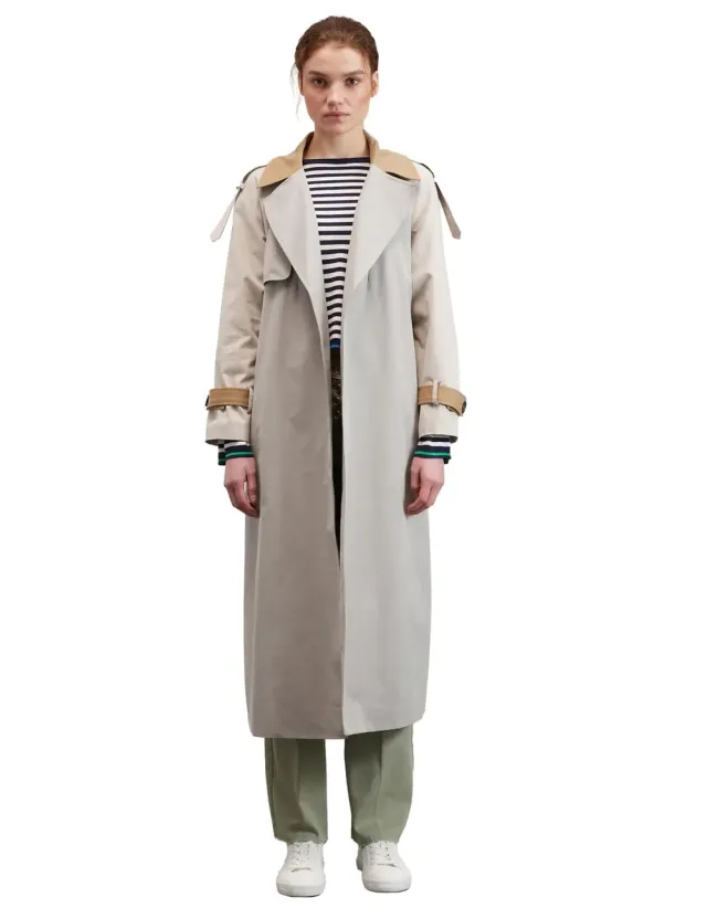 Motivi Zweireihiger Trenchcoat lang mit Gürtel