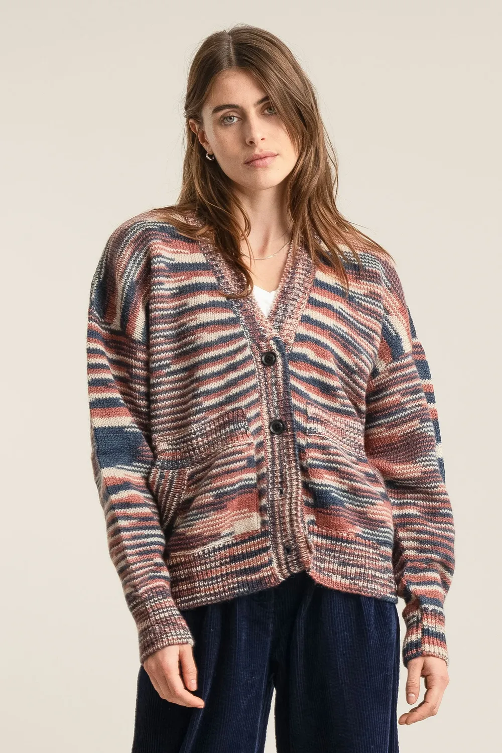 KOMODO HOPE Lambswool Cardigan Strickjacke Rosa Lammwolle