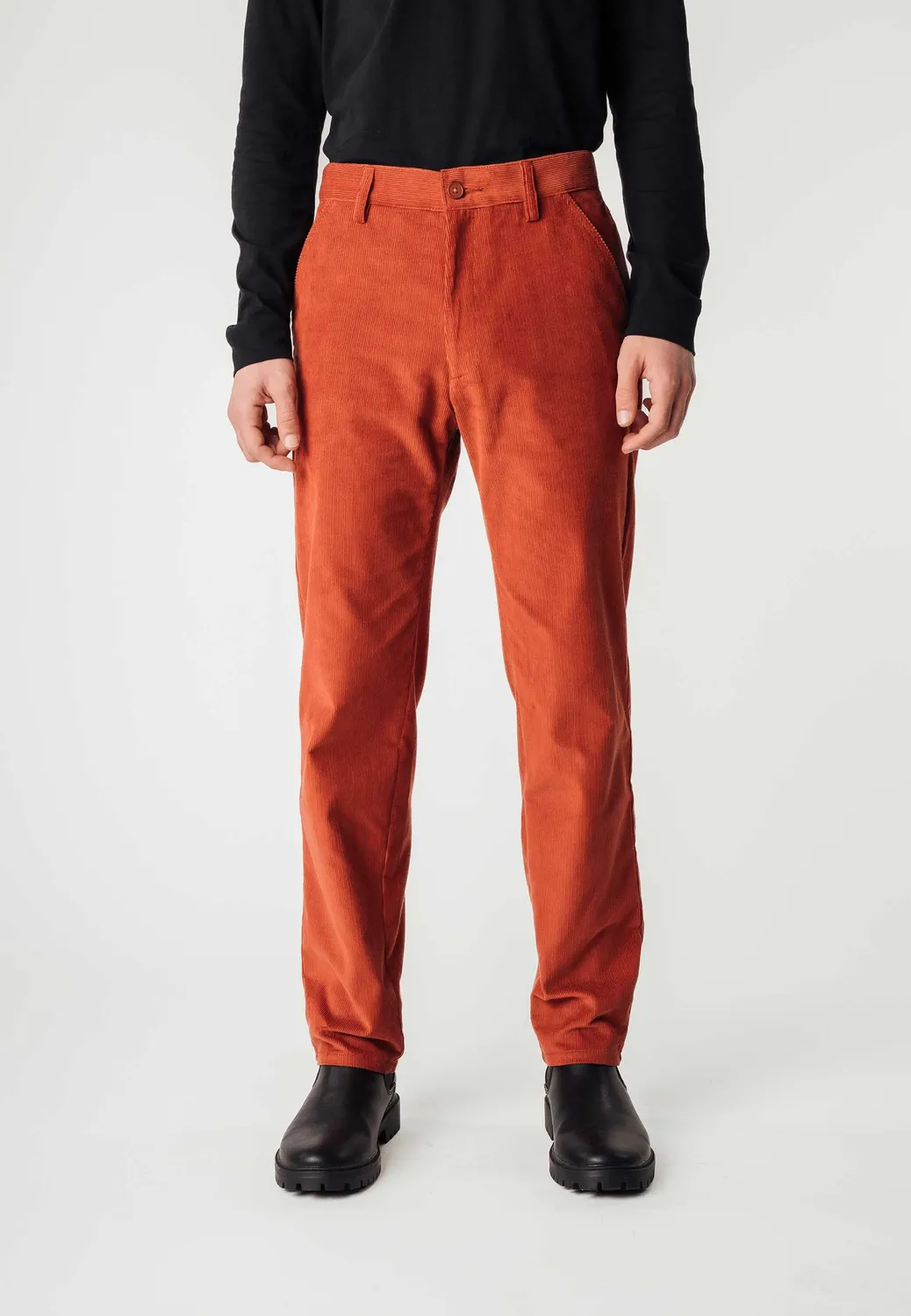 MELA JIVIN Cord Hose walnuss aus Bio-Baumwolle