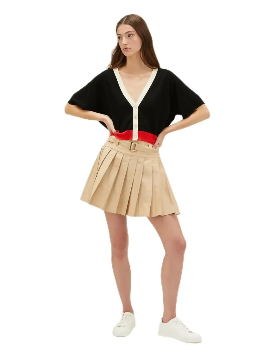 Motivi Cardigan mit Bündchen Strickjacke kurz Kontrast