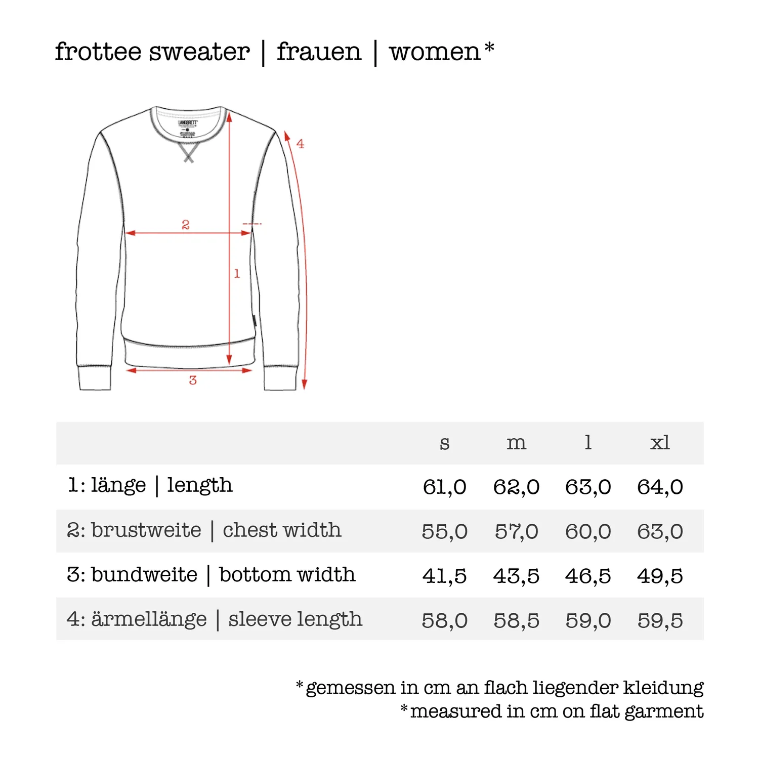 Langbrett Frottee Sweater Damen Bio-Baumwolle