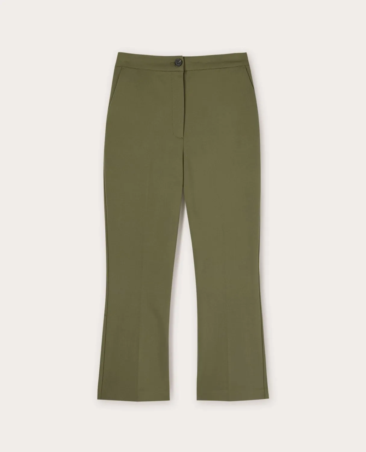 Motivi Kick-Flare-Hose Baumwolle Bügelfalte unifarben