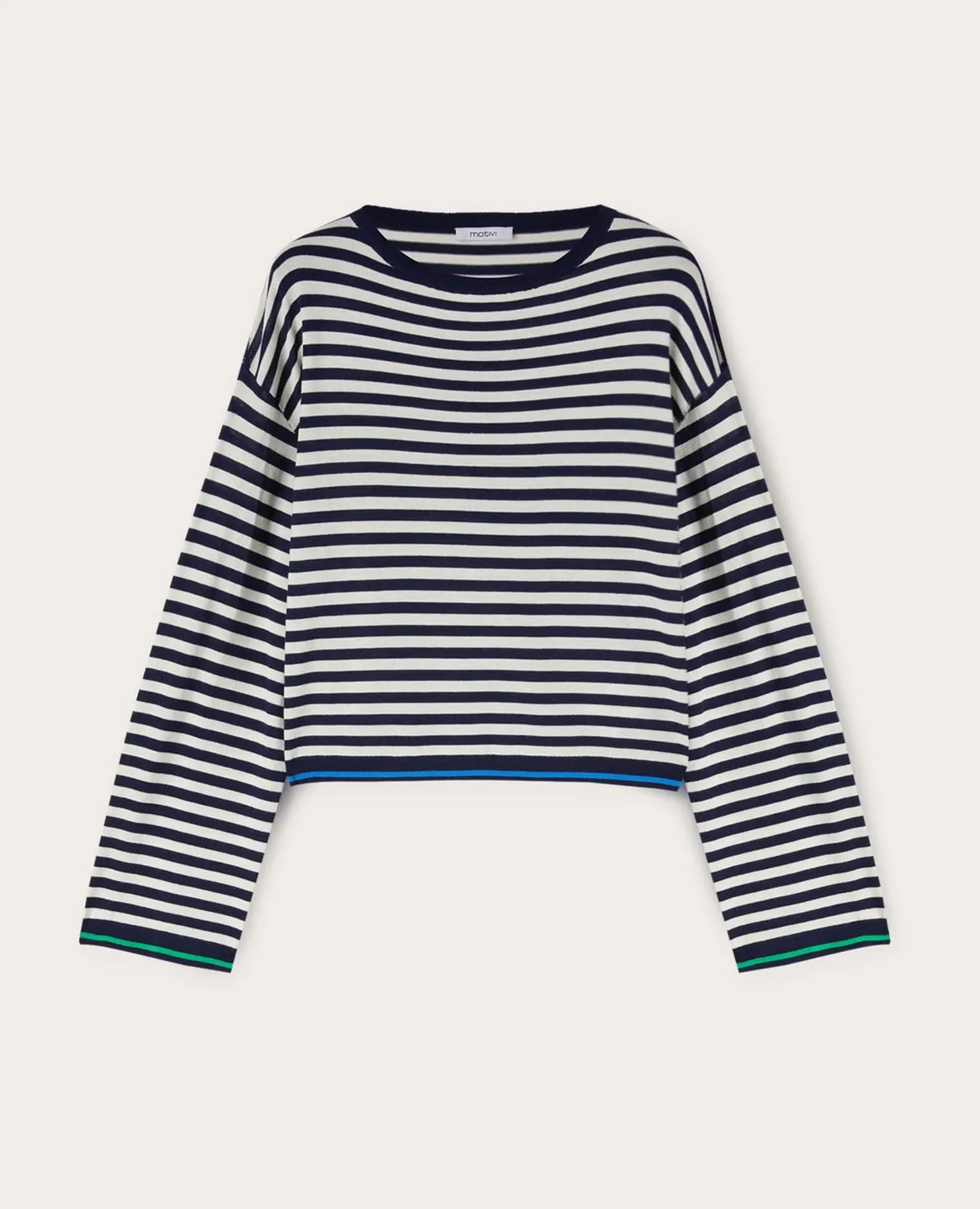 Motivi Strickpullover U-Boot-Ausschnitt gestreift
