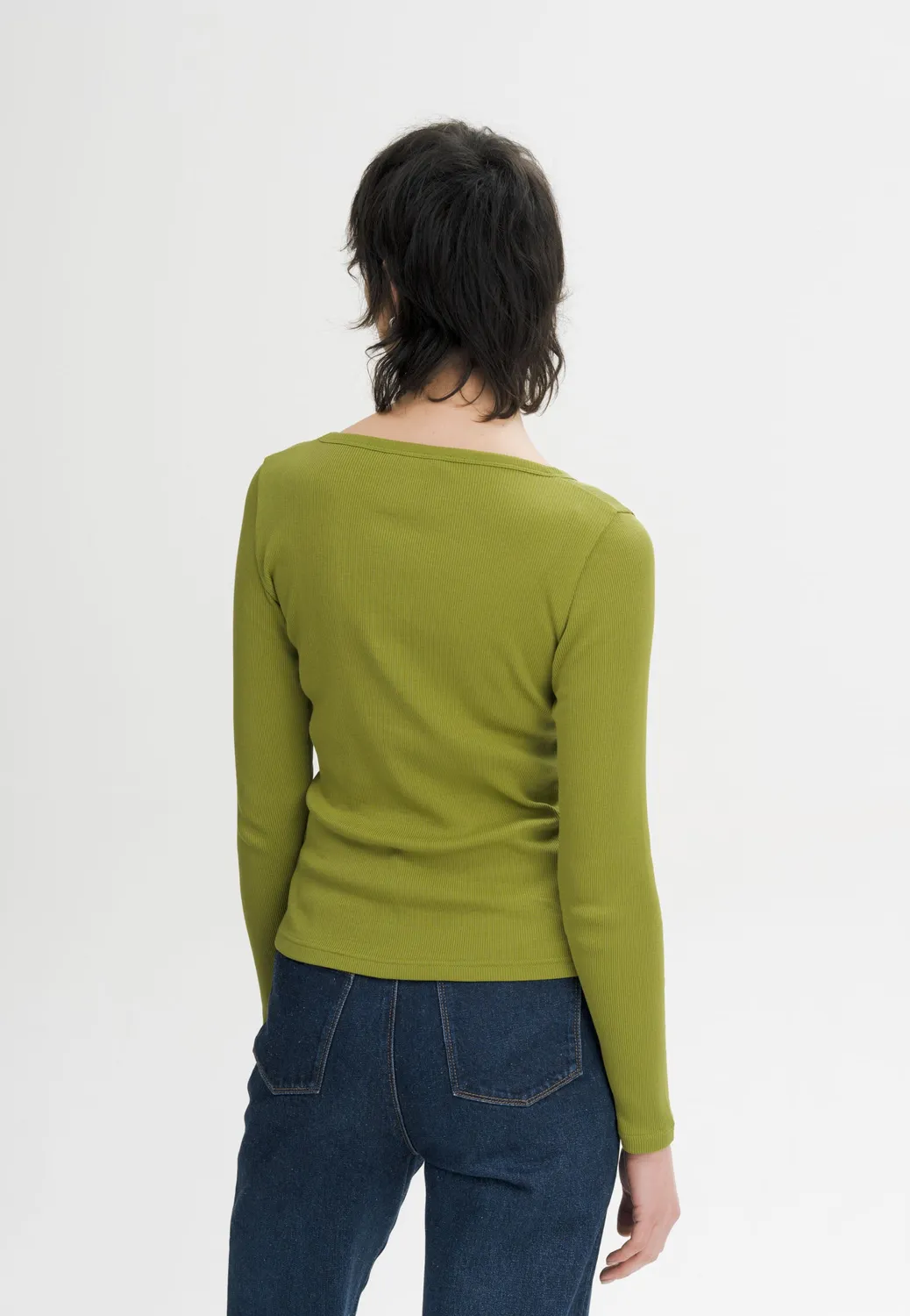 MELA MEHAR Ripp Longsleeve schwarz Bio-Baumwolle