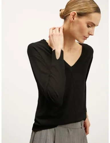Motivi Strickpullover gestreift V-Ausschnitt Damen