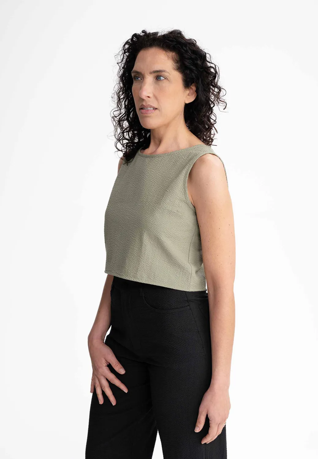 MELA TAMANI Top thymian aus Baumwolle