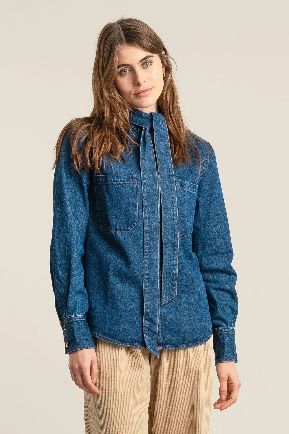 KOMODO FORD Jeanshemd Damen dunkel Bio-Baumwolle