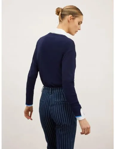 Motivi Spring Summer 24 Streifenpullover V-Ausschnitt Viskose