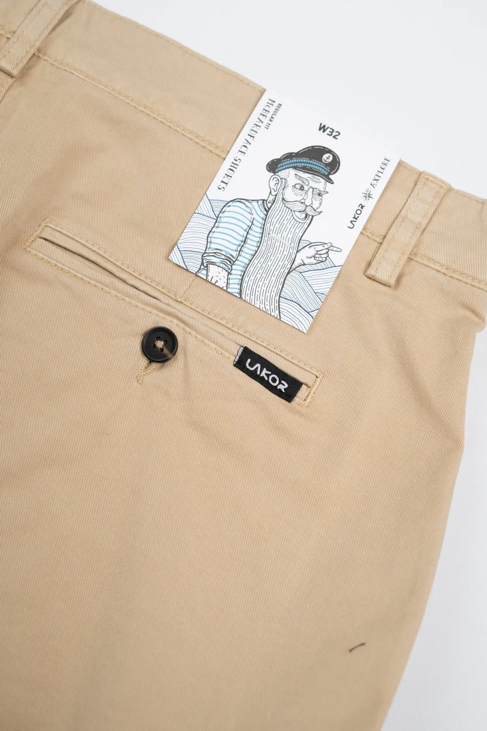 LAKOR McBeardface Shorts White Pepper Stretch