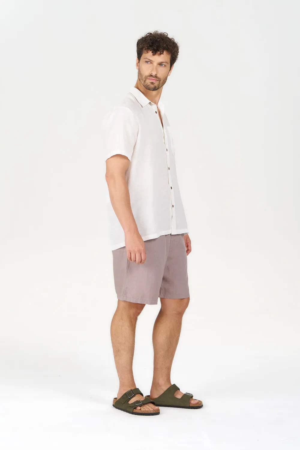Komodo Jerry Shorts Camel Tencel-Leinen
