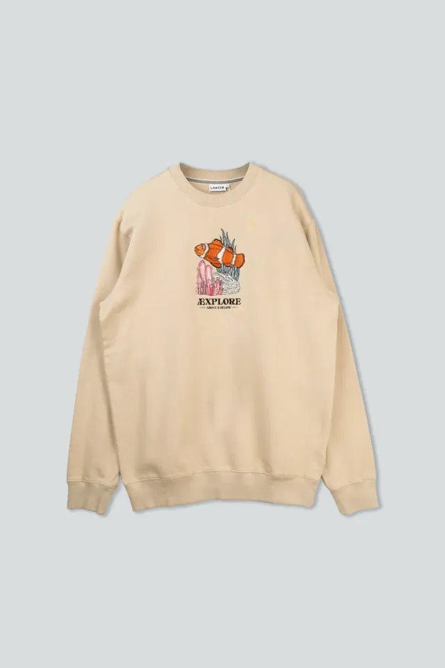 LAKOR Clownfish Garden Crewneck Sweatshirt White Pepper Bio