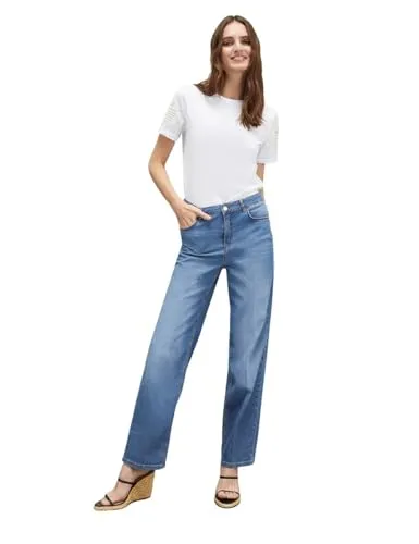 Motivi Jeans Damen Wide Fit mit Bügelfalte