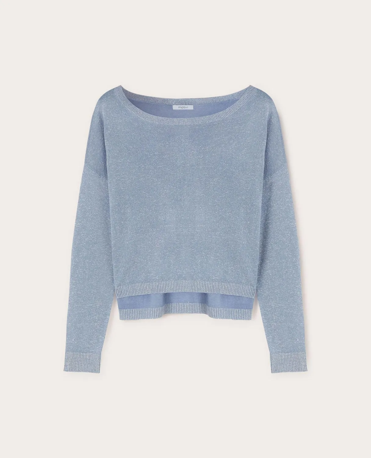 Motivi Oversize-Lurex-Pullover Pullover Viskose Glitzer