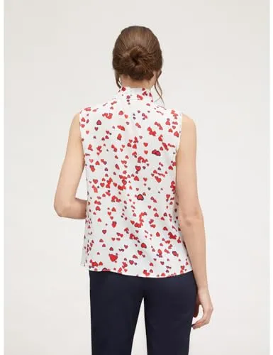 Motivi Spring Summer 24 Top Herzdruck Viskose-Krepp