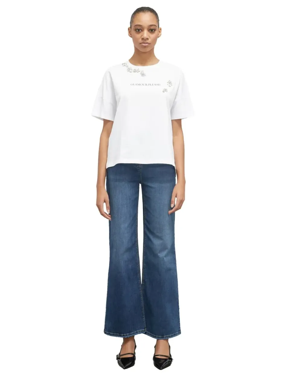 Motivi Spring Summer 24 T-Shirt Boxy Kristallsteine