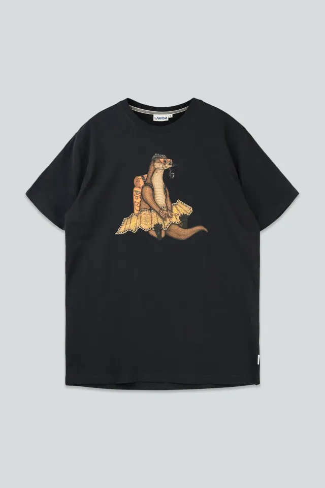 LAKOR The Otter Way T-Shirt Moonless Night Bio-Baumwolle