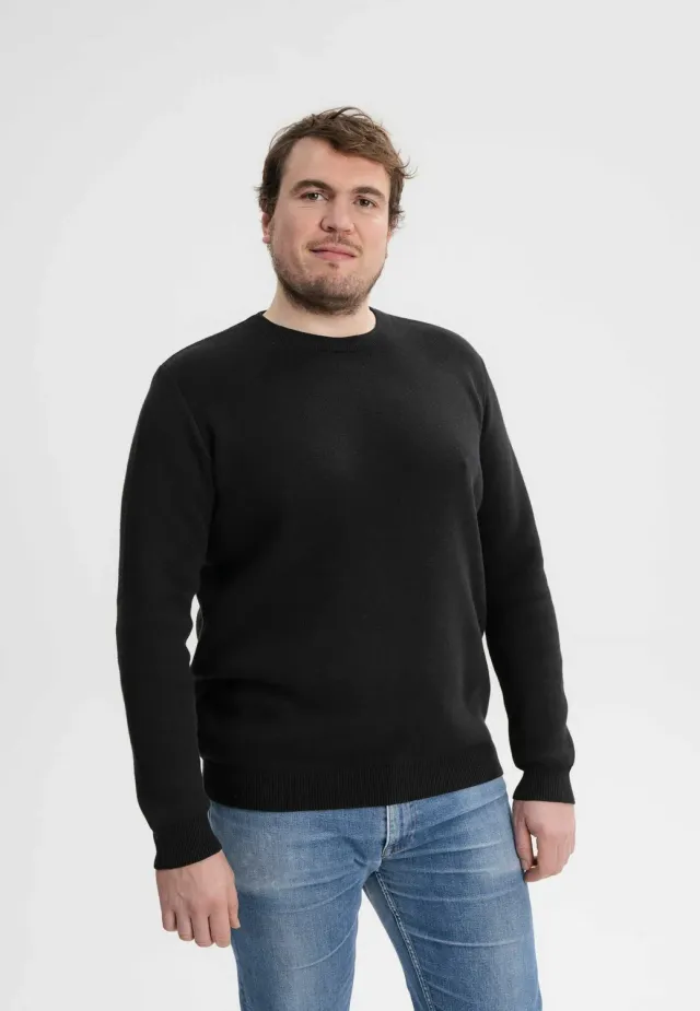 MELA MANAV Jacquard Strickpullover navy Größe M Baumwolle